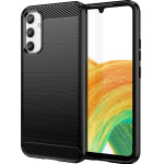 Hurtel Carbon Case case for Samsung Galaxy A04e flexible silicone carbon cover black - (Carbon Case Samsung A04e Black)