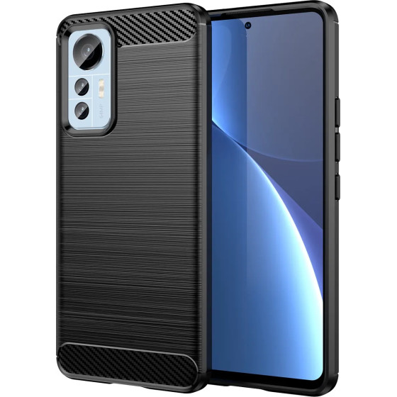Hurtel Carbon Case case for Xiaomi 12 Lite flexible silicone carbon cover black - (Carbon CaseXiaomi Mi 12 Lite Black)