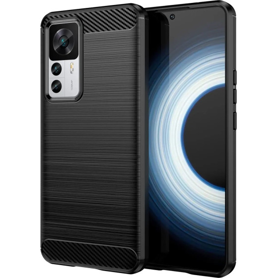 Hurtel Carbon Case case for Xiaomi 12T Pro / Xiaomi 12T flexible silicone carbon cover black - (Carbon Case Xiaomi 12T/12T PRO Black)