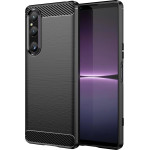 Hurtel Carbon Case cover for Sony Xperia 1 V flexible silicone carbon cover black - (Carbon Case Xperia 1 V Black)