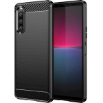 Hurtel Carbon Case cover for Sony Xperia 10 V flexible silicone carbon cover black - (Carbon Case Xperia 10 V Black)