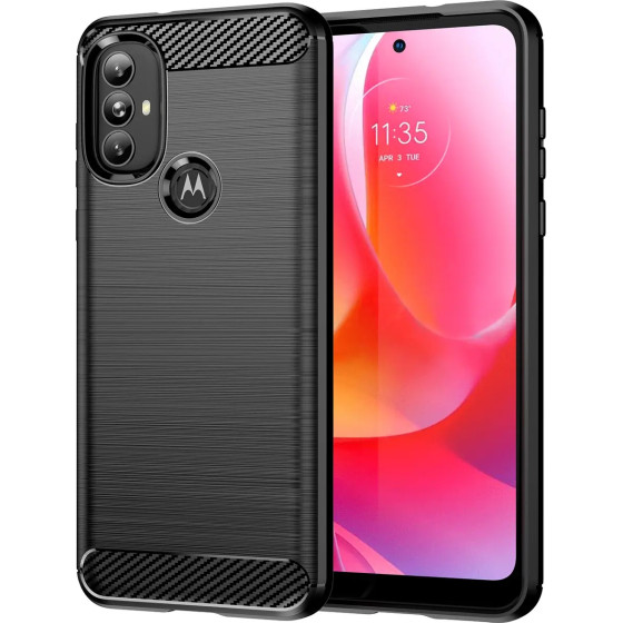 Hurtel Carbon Case Flexible case cover Motorola Moto G Power 2022 black - (Carbon Case Moto G Power 2022 Black)