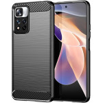 Hurtel Carbon Case flexible case cover Xiaomi Redmi Note 11 Pro+ 5G (China) / 11 Pro 5G (China) / Mi11i HyperCharge / Poco X4 NFC black - (Carbon Case Xiaomi Poco X4 NFC 5G Black)
