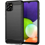 Hurtel Carbon Case Flexible Cover Case for Samsung A03S EU (166.5) black - (Carbon Case Samsung A03S EU (166.5) Black)
