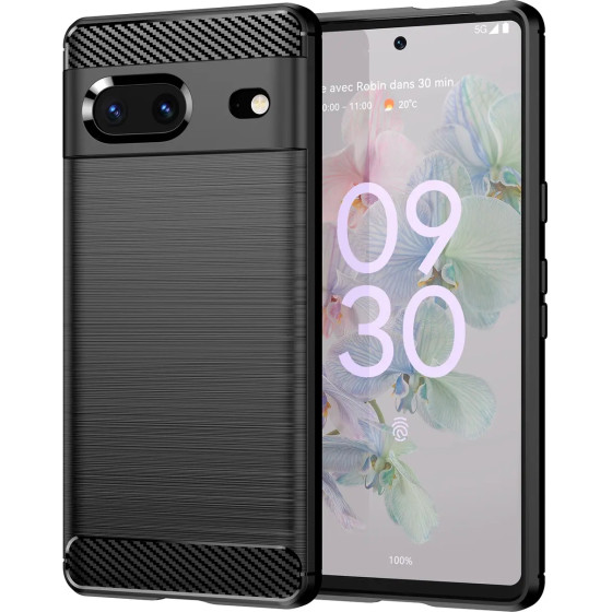 Hurtel Carbon Case flexible cover for Google Pixel 7 black - (Carbon Case GOOGLE PIXEL 7 Black)