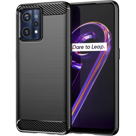 Hurtel Carbon Case Flexible Cover Realme 9 Pro + (9 Pro Plus) black - (Carbon Case REALME 9 PRO+ Black)