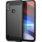 Hurtel Carbon Case Flexible Cover Sleeve Motorola Moto E7i Power black - (Carbon Case Motorola Moto E7i POWER Black)