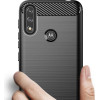Hurtel Carbon Case Flexible Cover Sleeve Motorola Moto E7i Power black - (Carbon Case Motorola Moto E7i POWER Black)