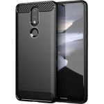 Hurtel Carbon Case Flexible Cover TPU Case for Nokia 2.4 black - (Carbon Case Nokia 2.4 Black)