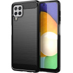 Hurtel Carbon Case Flexible Cover TPU Case for Samsung Galaxy A22 4G black - (Carbon Case Samsung A22 4G Black)