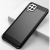 Hurtel Carbon Case Flexible Cover TPU Case for Samsung Galaxy A22 4G black - (Carbon Case Samsung A22 4G Black)