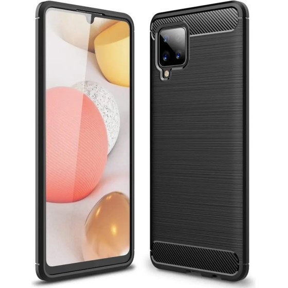 Hurtel Carbon Case Flexible Cover TPU Case for Samsung Galaxy A42 5G black - (Carbon Case Samsung Galaxy A42 5G black)