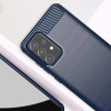 Hurtel Carbon Case Flexible Cover TPU Case for Samsung Galaxy A72 4G blue - (Carbon Case Samsung A72 5G/4G blue)