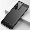 Hurtel Carbon Case Flexible Cover TPU Case for Samsung Galaxy S21 Ultra 5G black - (Carbon Case Samsung Galaxy S30 Ultra Black)