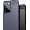 Hurtel Carbon Case Flexible Cover TPU Case for Samsung Galaxy S21 Ultra 5G blue - (Carbon Case Samsung Galaxy S30 Ultra Blue)