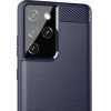 Hurtel Carbon Case Flexible Cover TPU Case for Samsung Galaxy S21 Ultra 5G blue - (Carbon Case Samsung Galaxy S30 Ultra Blue)