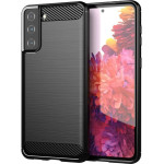 Hurtel Carbon Case Flexible Cover TPU Case for Samsung Galaxy S21+ 5G (S21 Plus 5G) black - (Carbon Case Samsung Galaxy S30 Plus Black)