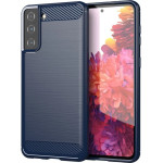Hurtel Carbon Case Flexible Cover TPU Case for Samsung Galaxy S21+ 5G (S21 Plus 5G) blue - (Carbon Case Samsung Galaxy S30 Plus Blue)
