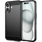 Hurtel Carbon Case for iPhone 16 Plus Silicone Case - Black - (Carbon case iPhone 16 Plus black)