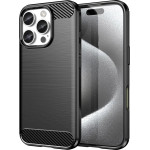 Hurtel Carbon Case for iPhone 16 Pro - Black - (Carbon case iPhone 16 Pro black)