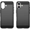 Hurtel Carbon Case for iPhone 16 Silicone Case - Black - (Carbon case iPhone 16 black)