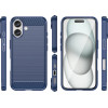 Hurtel Carbon Case for iPhone 16 Silicone Case - Blue - (Carbon case iPhone 16 blue)