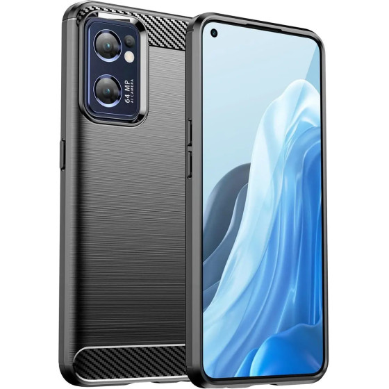 Hurtel Carbon Case for Realme Narzo 50 5G flexible silicone carbon cover black
