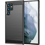 Hurtel Carbon Case for Samsung Galaxy S23 Ultra flexible silicone carbon cover black - (Carbon Case Samsung S23 Ultra Black)