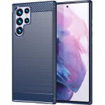Hurtel Carbon Case for Samsung Galaxy S23 Ultra flexible silicone carbon cover blue - (Carbon Case Samsung S23 Ultra Blue)
