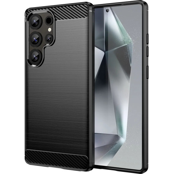 Hurtel Carbon Case for Samsung Galaxy S25 Ultra - Black - (Carbon Case Samsung Galaxy S25 Ultra Black)