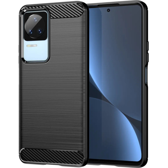 Hurtel Carbon Case for Xiaomi Poco F4 5G flexible silicone carbon cover black - (Carbon Case POCO F4 Black)