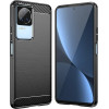 Hurtel Carbon Case for Xiaomi Poco F4 5G flexible silicone carbon cover black - (Carbon Case POCO F4 Black)