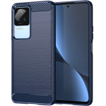 Hurtel Carbon Case for Xiaomi Poco F4 5G flexible silicone carbon cover blue - (Carbon Case Xiaomi Poco F4 5G Blue)