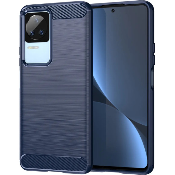 Hurtel Carbon Case for Xiaomi Poco F4 5G flexible silicone carbon cover blue - (Carbon Case Xiaomi Poco F4 5G Blue)