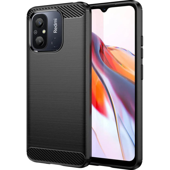 Hurtel Carbon Case for Xiaomi Redmi 11A / Poco C55 / Redmi 12C Flexible Silicone Carbon Cover Black - (Carbon Case Xiaomi Redmi 12C Black)
