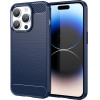 Hurtel Carbon Case iPhone 14 Pro flexible gel back cover blue - (CARBON CASE IPHONE 14 PRO BLUE)