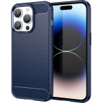 Hurtel Carbon Case iPhone 14 Pro flexible gel back cover blue - (CARBON CASE IPHONE 14 PRO BLUE)