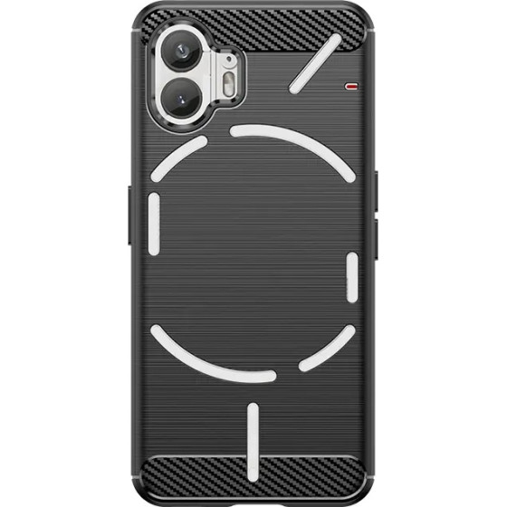 Hurtel Carbon Case silicone case for Nothing Phone 2 - black - (CARBON CASE Nothing Phone 2 BLACK)