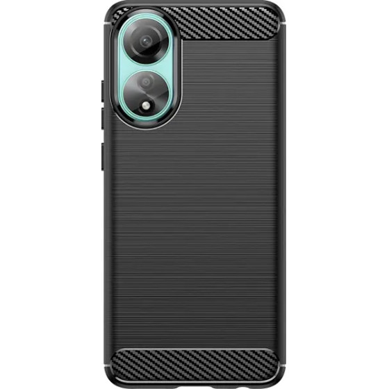 Hurtel Carbon Case silicone case for Oppo A78 4G - black - (Carbon Case OPPO A78 4G Black)
