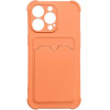 Hurtel Card Armor Case Pouch Cover for iPhone 12 Pro Card Wallet Silicone Air Bag Armor Case Orange - (Card Armor Case iPhone 12 Pro Orange)