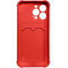 Hurtel Card Armor Case Pouch Cover for iPhone 12 Pro Card Wallet Silicone Air Bag Armor Red - (Card Armor Case iPhone 12 Pro Red)