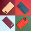 Hurtel Card Armor Case Pouch Cover for iPhone 12 Pro Max Card Wallet Silicone Air Bag Armor Case Raspberry - (Card Armor Case iPhone 12 Pro Max Raspberry)