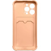 Hurtel Card Armor Case Pouch Cover for iPhone 13 Mini Card Wallet Silicone Air Bag Armor Pink - (Card Armor Case iPhone 13 Mini Pink)