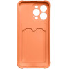 Hurtel Card Armor Case Pouch Cover for iPhone 13 Pro Card Wallet Silicone Air Bag Armor Case Orange - (Card Armor Case iPhone 13 Pro Orange)