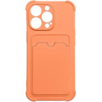 Hurtel Card Armor Case Pouch Cover For Samsung Galaxy A32 4G Card Wallet Silicone Armor Cover Air Bag Orange - (Card Armor Case Samsung A32 4G Orange)