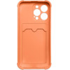 Hurtel Card Armor Case Pouch Cover For Samsung Galaxy A32 4G Card Wallet Silicone Armor Cover Air Bag Orange - (Card Armor Case Samsung A32 4G Orange)