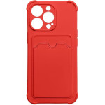 Hurtel Card Armor Case Pouch Cover For Samsung Galaxy A32 4G Card Wallet Silicone Armor Cover Air Bag Red - (Card Armor Case Samsung A32 4G Red)