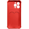 Hurtel Card Armor Case Pouch Cover For Samsung Galaxy A32 4G Card Wallet Silicone Armor Cover Air Bag Red - (Card Armor Case Samsung A32 4G Red)