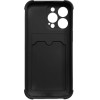 Hurtel Card Armor Case Pouch Cover for Xiaomi Redmi 10X 4G / Xiaomi Redmi Note 9 Card Wallet Silicone Armor Cover Air Bag Black - (Card Armor Case Xiaomi Redmi Note 9 Black)