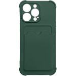Hurtel Card Armor Case Pouch Cover for Xiaomi Redmi 10X 4G / Xiaomi Redmi Note 9 Card Wallet Silicone Armor Cover Air Bag Green - (Card Armor Case Xiaomi Redmi Note 9 Dark Green)